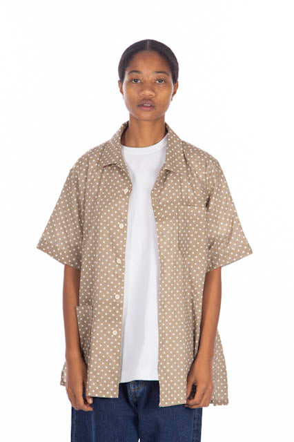 Camp Shirt Tan Polka Dot