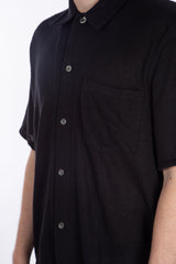 Box Shirt Short Sleeve Black Boucle