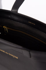 Leather Tote Huge Logo Black - SA9001HL