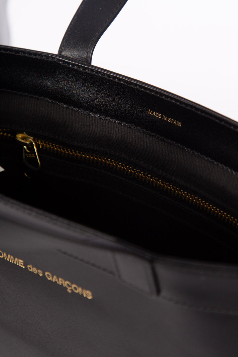 Leather Tote Huge Logo Black - SA9001HL