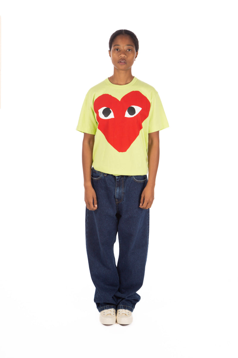 Pastelle Big Heart Tee Lime / Red