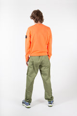 Brushed Cotton Fleece Crewneck Orange