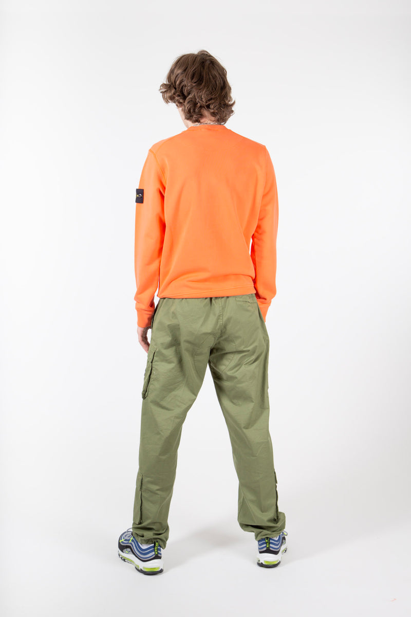 Brushed Cotton Fleece Crewneck Orange