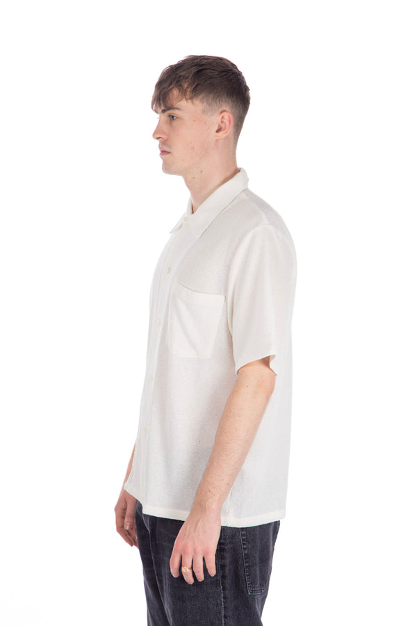 Box Shirt Short Sleeve White Boucle