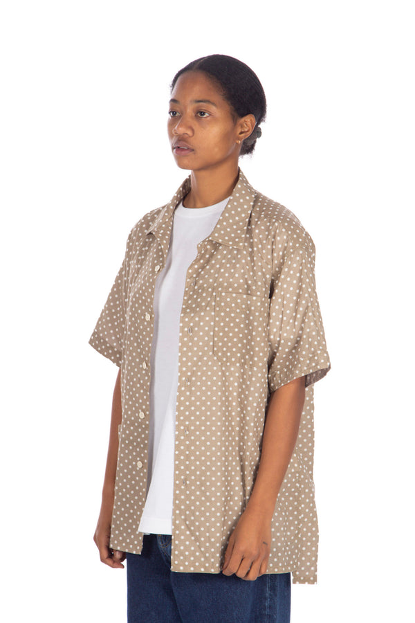 Camp Shirt Tan Polka Dot