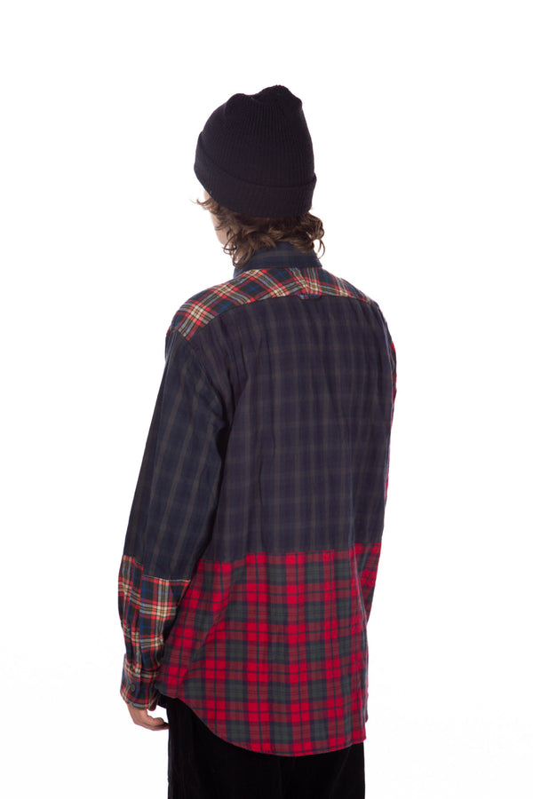 Combo Cotton Flannel Plaid Navy