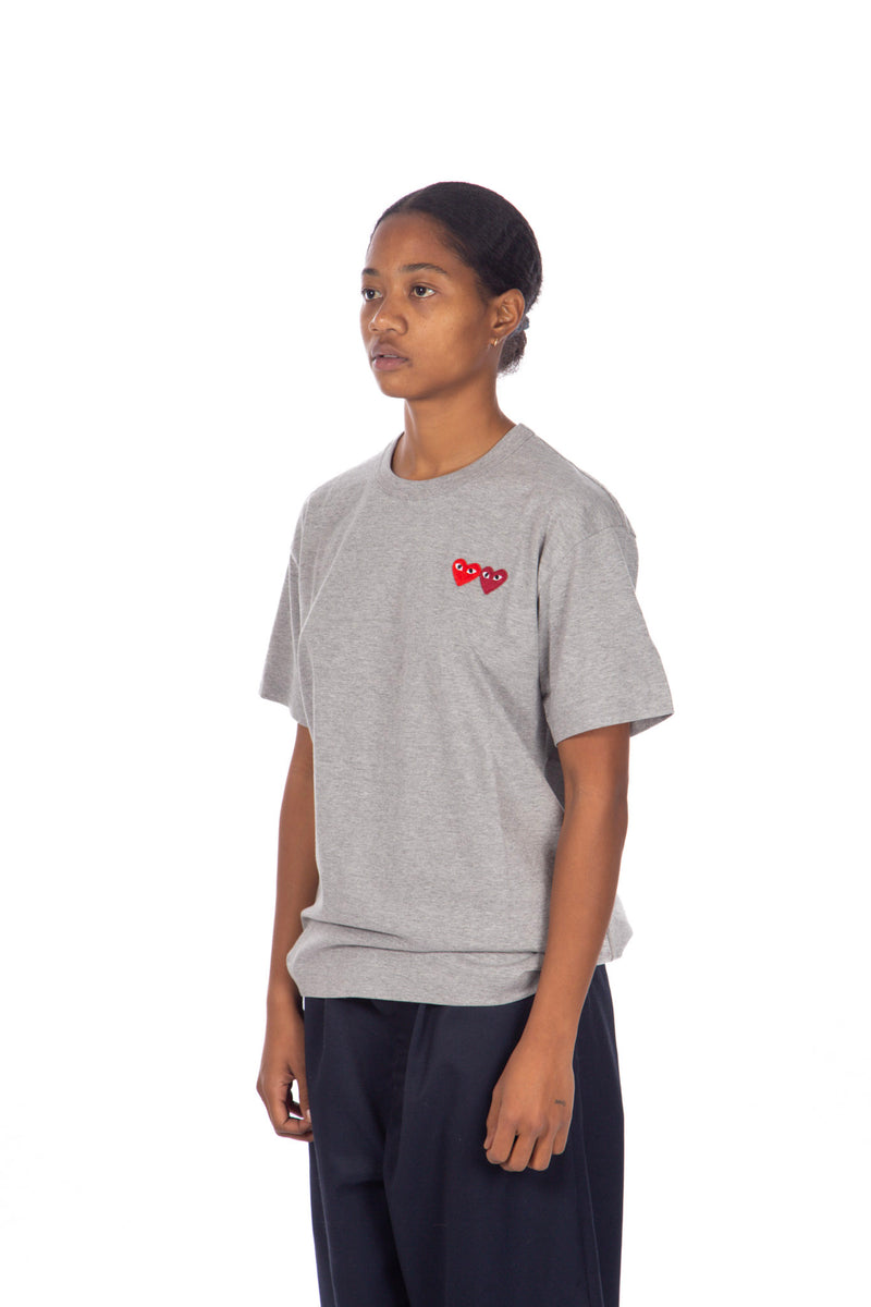 Double Heart T-shirt Grey