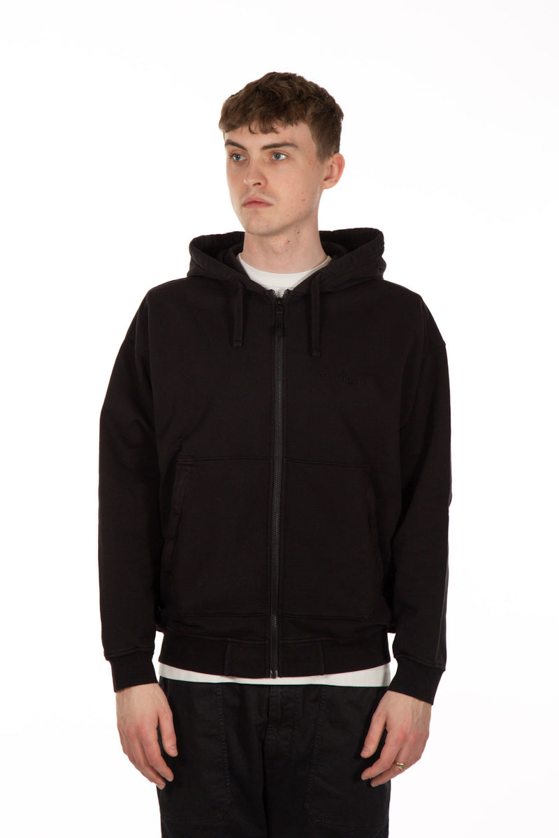 Hooded Zip-Up Tonal Black