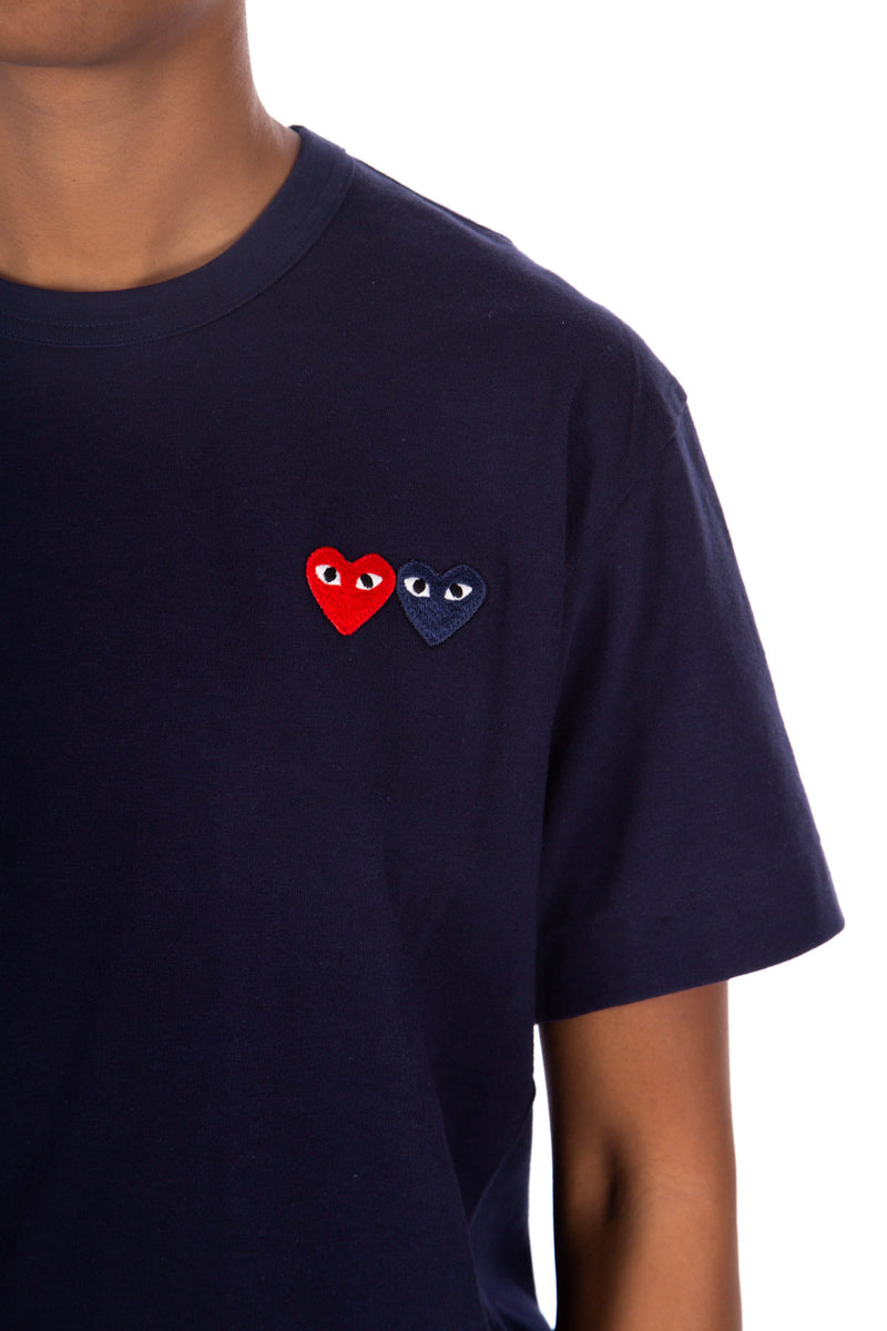 Double Heart T-shirt Navy