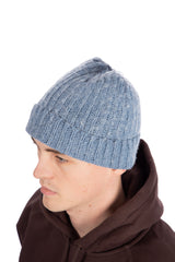 Knit Blue Rib Beanie