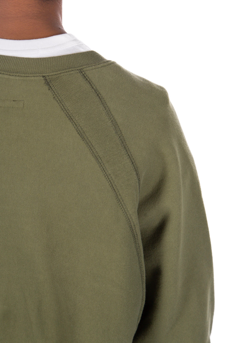 Raglan Crew Heavy Fleece Olive