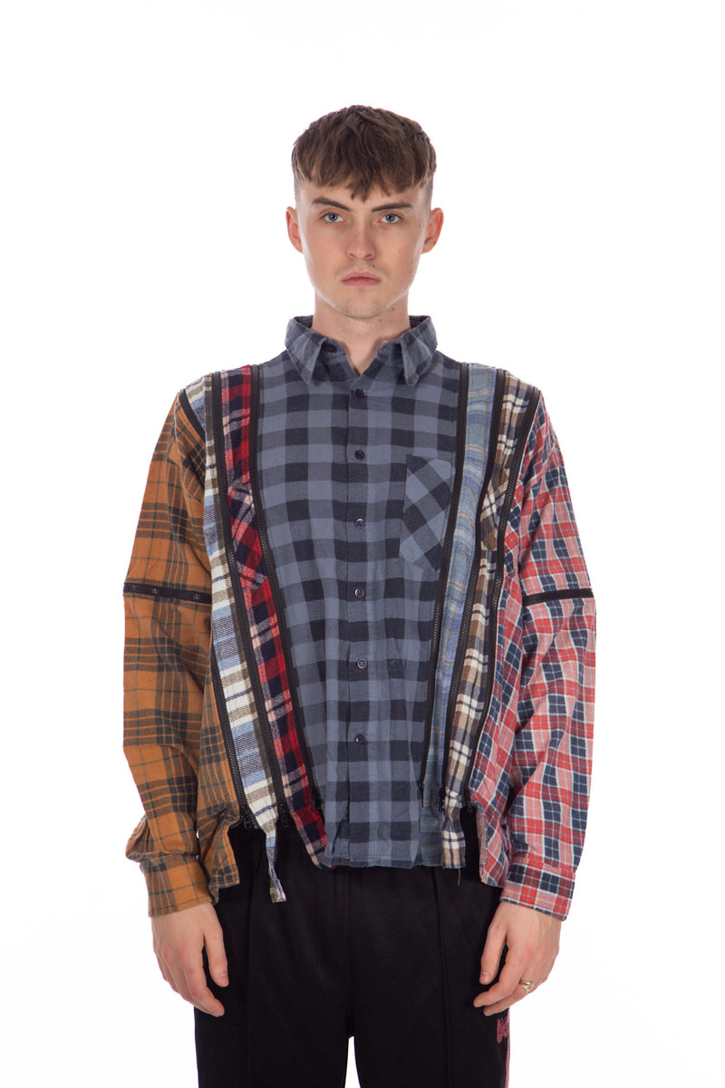 7 Cut Zipped Flannel Shirt (A)