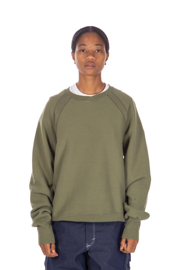 Raglan Crew Heavy Fleece Olive