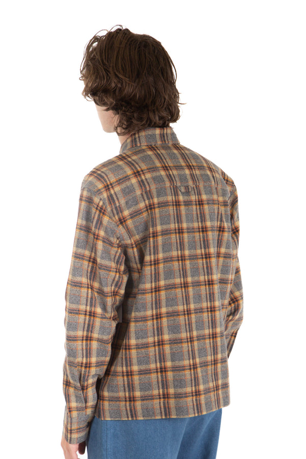 Primo Zip Up Flannel Auburn Graphite Plaid