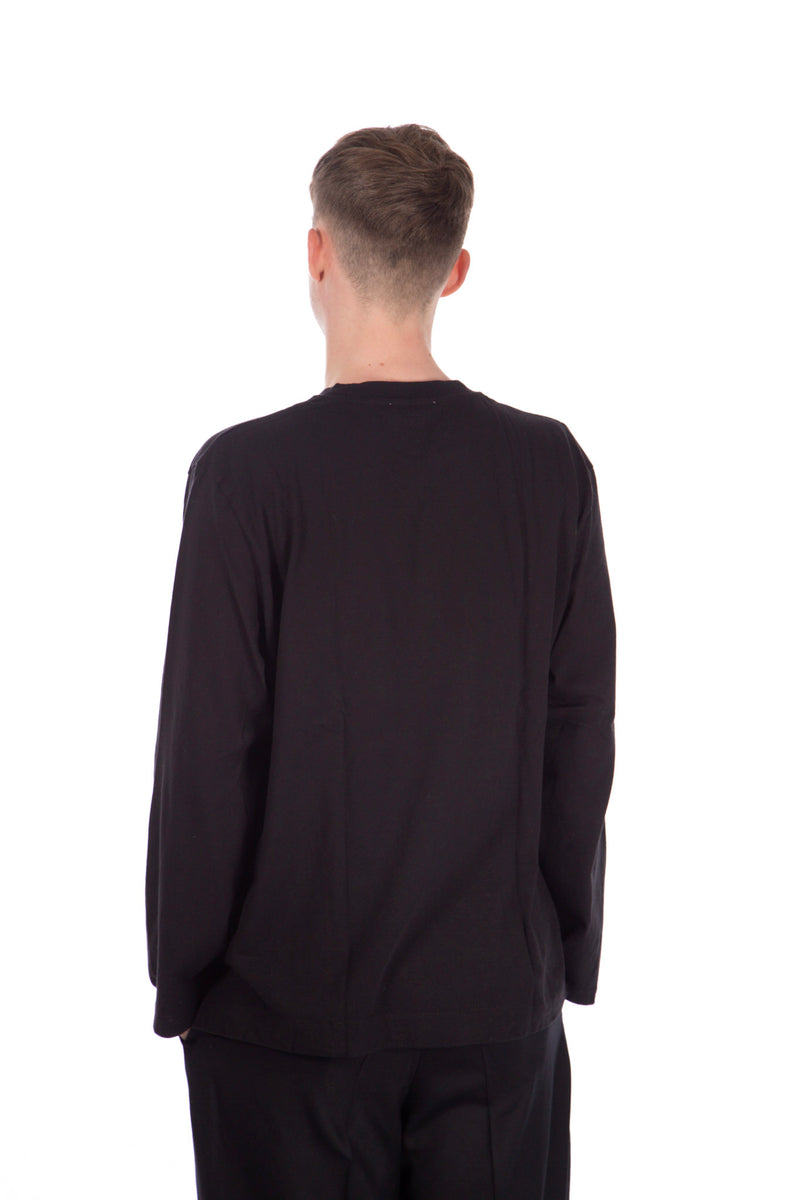 Box Long Sleeve Abstract Embroidery Black