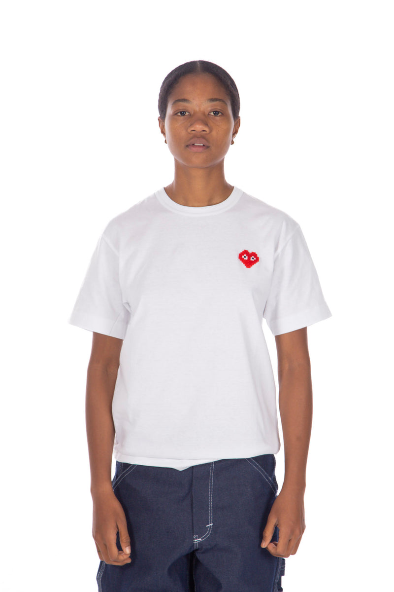 Heart Logo Tee White / Red x Invader