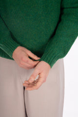 '91 Collection Costume Knit Shetland Wool Crew Money Green