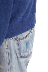 Evening Polo Royal Blue Fuzzy Alpaca