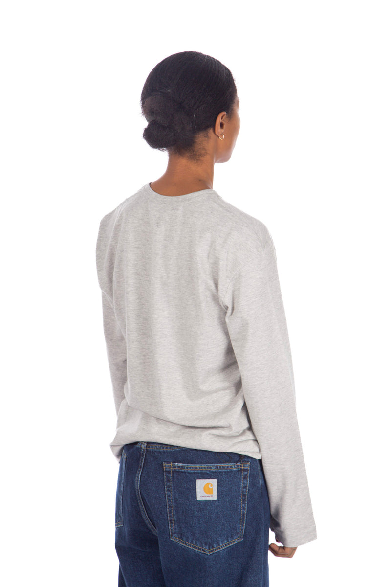 Grey Red Outline Print L/S Tee