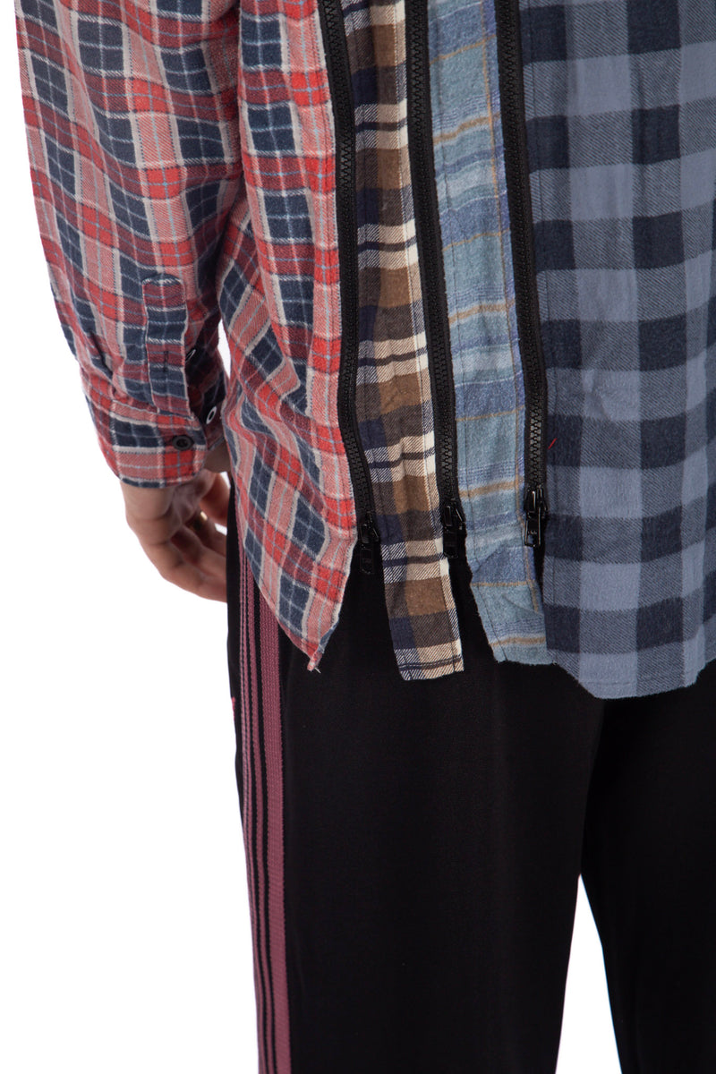 7 Cut Zipped Flannel Shirt (A)