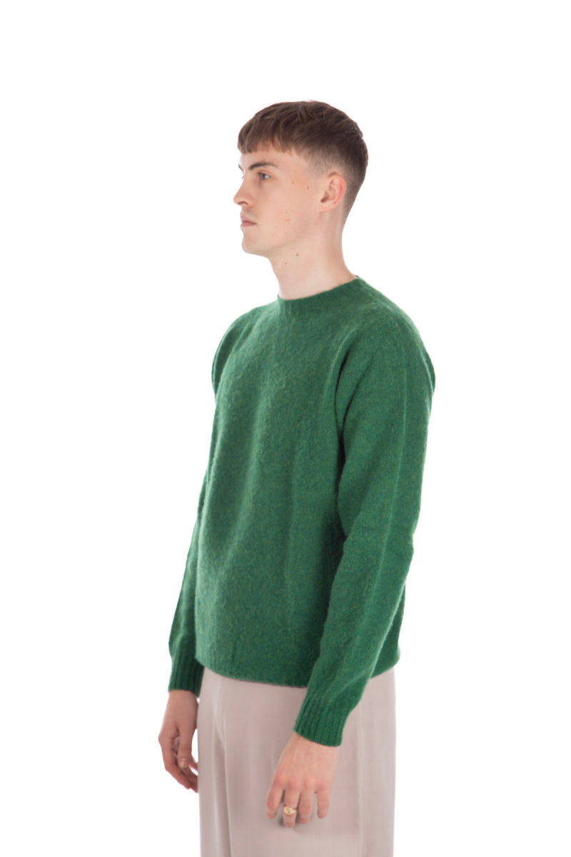 '91 Collection Costume Knit Shetland Wool Crew Money Green
