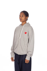 Heart Logo Zip Hoodie Grey