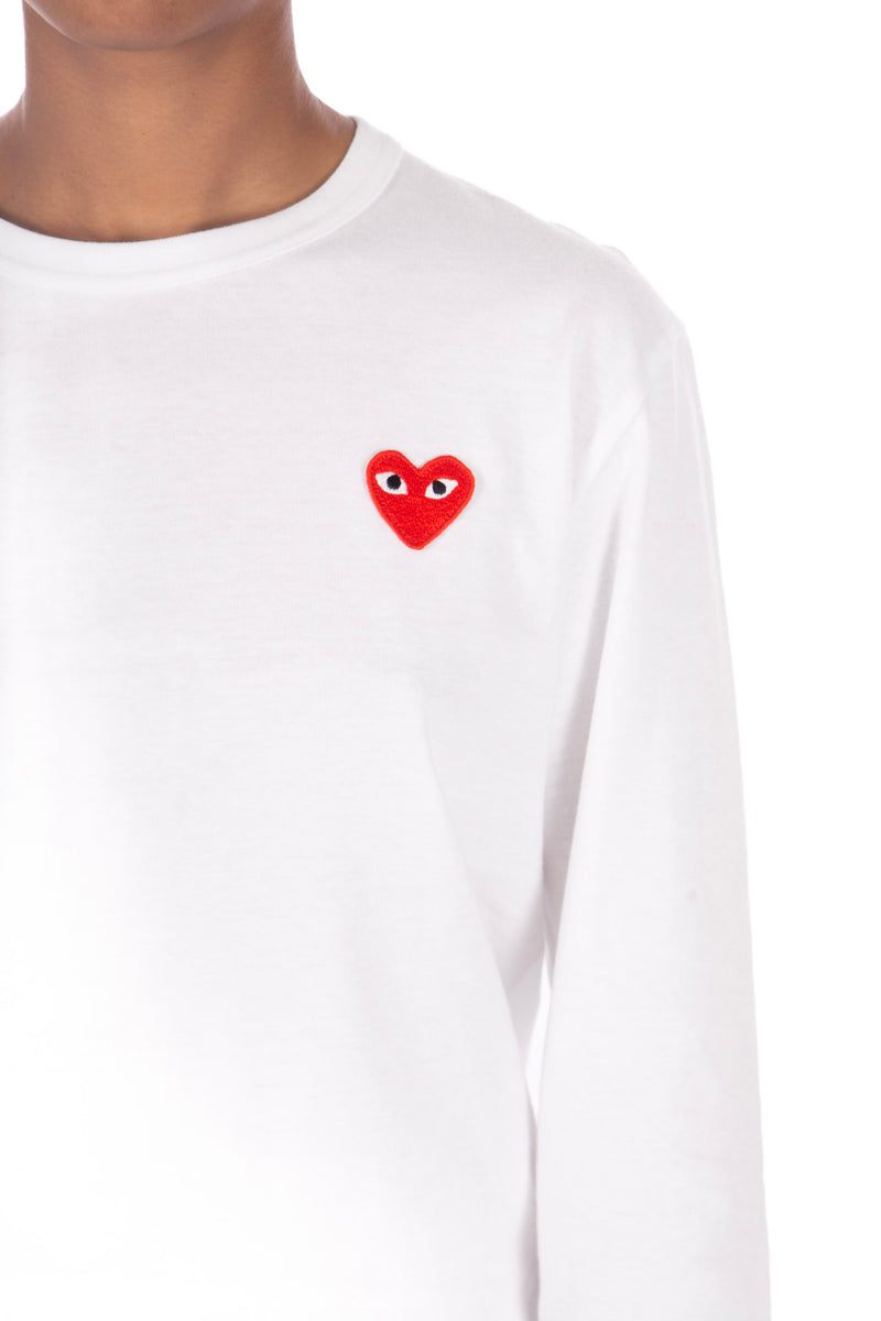 Heart Logo Long Sleeve Tee White / Red
