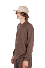 Two Button Polo Dark Taupe